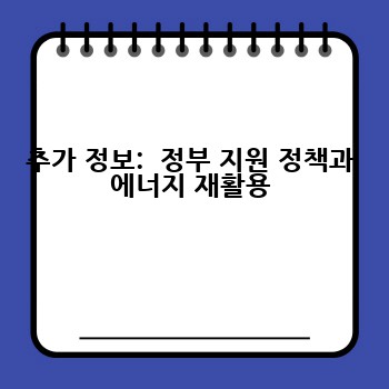 추가 정보:  정부 지원 정책과 에너지 재활용