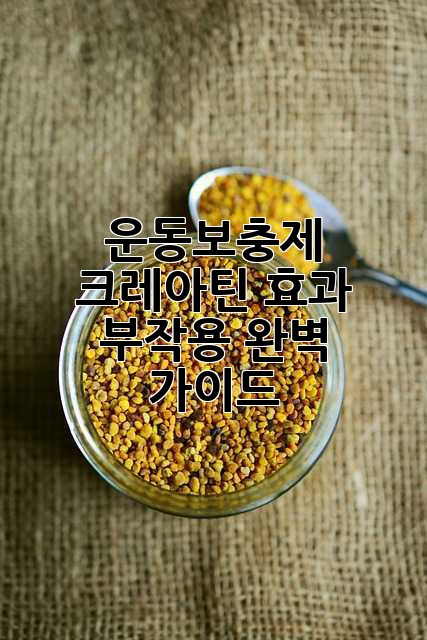 운동보충제 크레아틴: 효과 & 부작용 완벽 가이드