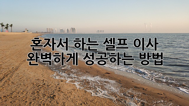 혼자서 하는 셀프 이사, 완벽하게 성공하는 방법!