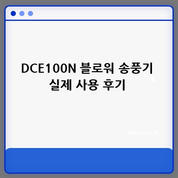블로워송풍기 DCE100N: 가성비 끝판왕 후보?