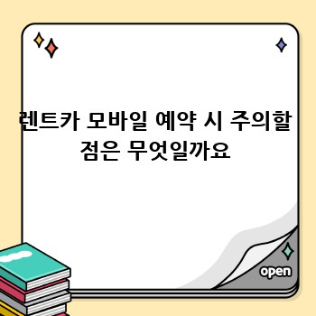 렌트카 모바일 예약 시 주의할 점은 무엇일까요