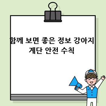 함께 보면 좋은 정보 강아지 계단 안전 수칙