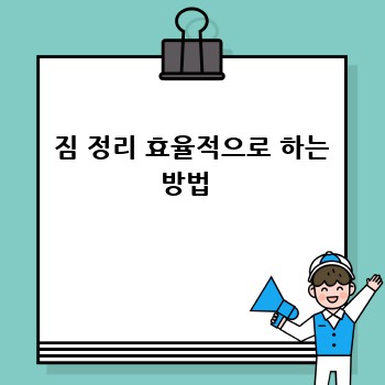  짐 정리 효율적으로 하는 방법 