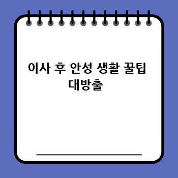 이사 후 안성 생활 꿀팁 대방출 