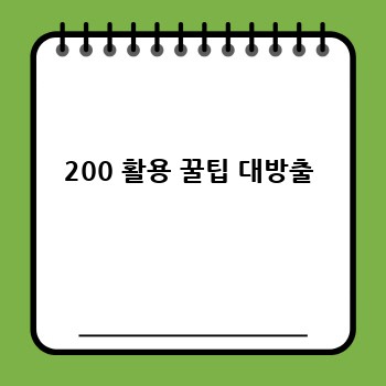  200 활용 꿀팁 대방출 
